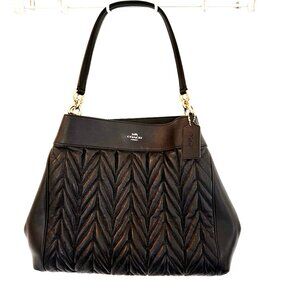 Coach Lexy Shoulder Bag Black Quilted Leather